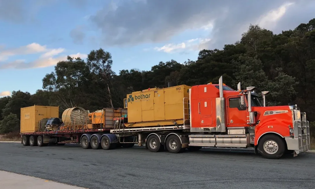 Truck delivering directional drilling equipment from Canberra to Brisbane