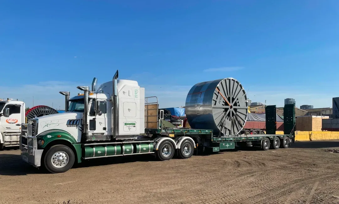 Truck delivering industrial drums from Melbourne to Golden Plains