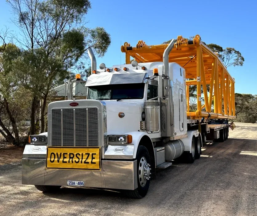 A truck with a crane